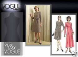 7928 VOGUE FIT ASYMMETRIC BUTTON A-DRESS LENGTHS PATTERN 10-24 2 SIZES CHOICE